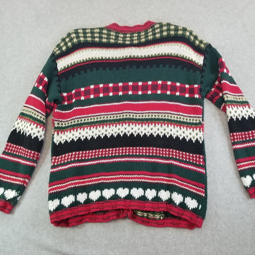 VTG Tiara International Christmas Sweater Womens M Heavy Embroidered Cardigan - Picture 2 of 9